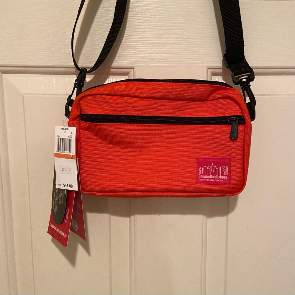 Manhattan Portage Jogger Large Orange Cordura Crossbody Bag Shoulder Strap NEW - Picture 2 of 16